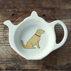 Sweet William Teabag Dish, Teapot Shape, Golden Retriever
