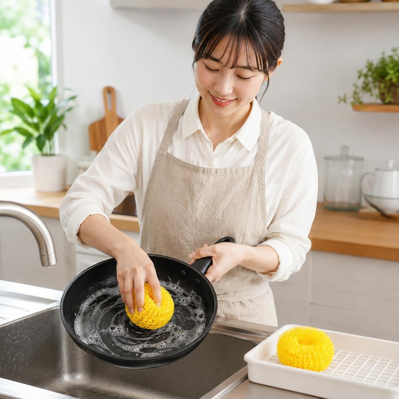 2pcs Nano Cleaning Ball Serving Cookware Ball Mesh Scrubber Sponge