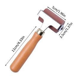 Long Handle Roller Rubber Roller, Art Craft Roller Anti Skid Print, Ink and Stamping Tools Wide for Veneers Laminate Wall Coverings for Pressure Adhesion (5cm/1.96in)