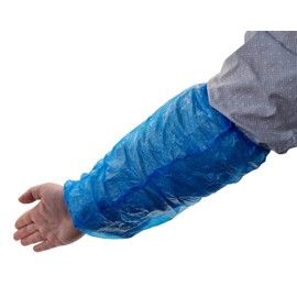 TIGA-MED PE Sleeve Protectors, 40 x 20 cm, Waterproof and Breathable, with Elastic Band, Latex-Free, Blue or White, 100/500/1000/2000/4000 Pieces, Protective Sleeves, Arm Protection, Sleeve Protection