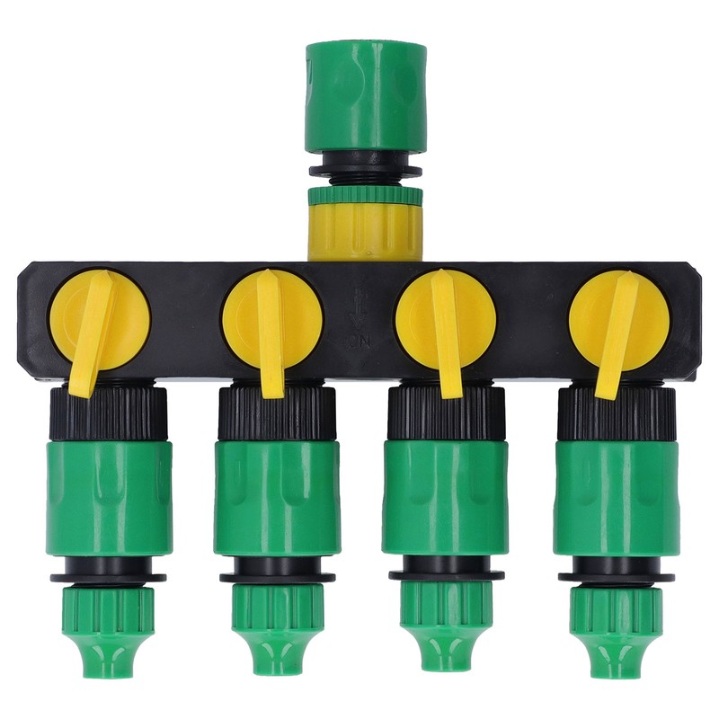 Water Hose Splitter ABS Material 4 Way Stainless Durable Garden