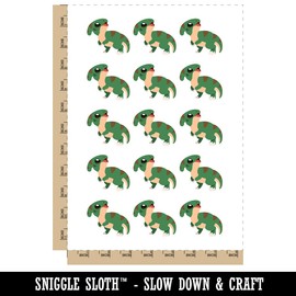 Chibi Parasaurolophus Dinosaur Temporary Tattoo Water Resistant Fake Body Art Set Collection - 15 2" Tattoos (1 Sheet)