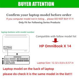 RUNMEIJIA Laptop Cover Case for HP OmniBook X Laptop 14 2024 14" [not Compatible with Any Other Model] 2-in-1 PU Leather Detachable Notebook Sleeve Computer Bag Protective (Black)