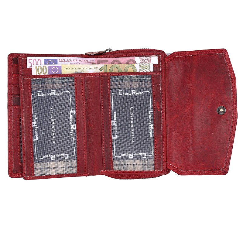Chunkyrayan P GB-6 Genuine Leather Women's Wallet High-Quality Vintage RFID