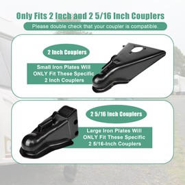 Trailer Hitch Locks Fits 2" and 2-5/16"-Inch Couplers, Anti Theft Trailer Coupler Locks Heavy-Duty Steel Tongue Lock with Hook, for Travel Trailers Boats Trucks Rvs Camper Accessories