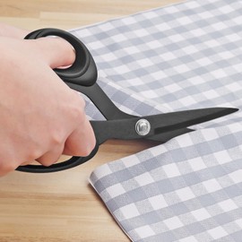 Uaugulft Fabric Scissors, Dressmaking Scissors Set (8 inch and 10 inch) with Titanium Coated Blades and Comfort Grip, Stainless Steel Sewing Scissors, and Small Embroidery Scissors, Black, 3 Pcs