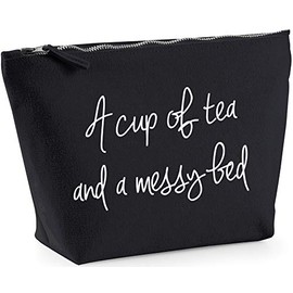 Hippowarehouse A cup of tea and a messy bed printed make up cosmetic wash bag 18x19x9cm