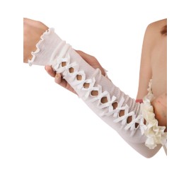 Sacina Long Bow Gloves, White Arm Warmers, Lolita Accessories, Gothic Accessories, Y2k Accessories, Vintage Accessories, Costume Accessories