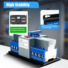 110V Dual Power Automatic Transfer Switch Dual Power Generator Changeover Switch 50HZ/60HZ (4P 63A Blue)