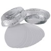 Aluminium Foil Oval Baking Tray with Paper Lid [200Pcs] Silver