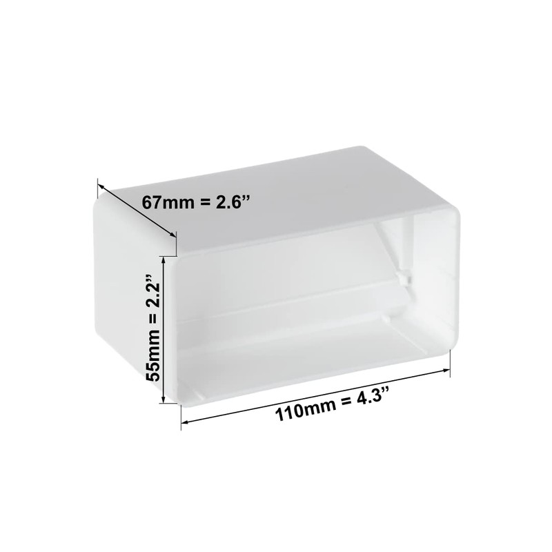 110x55mm Duct Connector with Non-Return Damper Flap - Straight Joint