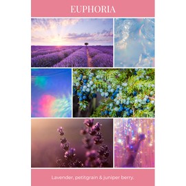 ECO CANDLE CO. Essentials Candle, Euphoria, 8 oz. - Scents of Lavender, Petitgrain, & Juniper - 100% Soy Wax, No Lead, Hand Poured, Phthalate Free, Made from Midwest Grown Soybeans