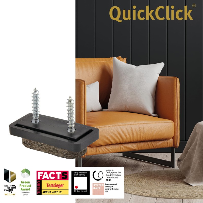 Wagner QuickClick® Felt Gliders Chair Glides 16-Piece Set for Screw-On