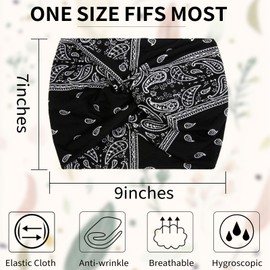 Tobeffect Wide Turban Headbands for Women, 4 Packs Extra Wide Knotted Head Bands for Women's Hair, Boho Fashion Hairbands Casual Sport Hair Accessories for Workout Yoga