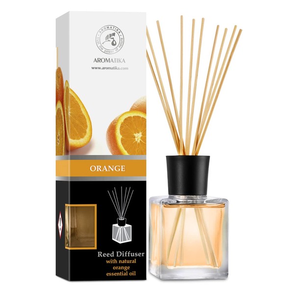 Orange Diffuser 6.8oz - Fresh Room - Long Lasting Fragrance - Scented Reed Diffuser Orange - Diffuser Gift Set - Best for Aromatherapy - Home - Orange Essential Oil Diffuser
