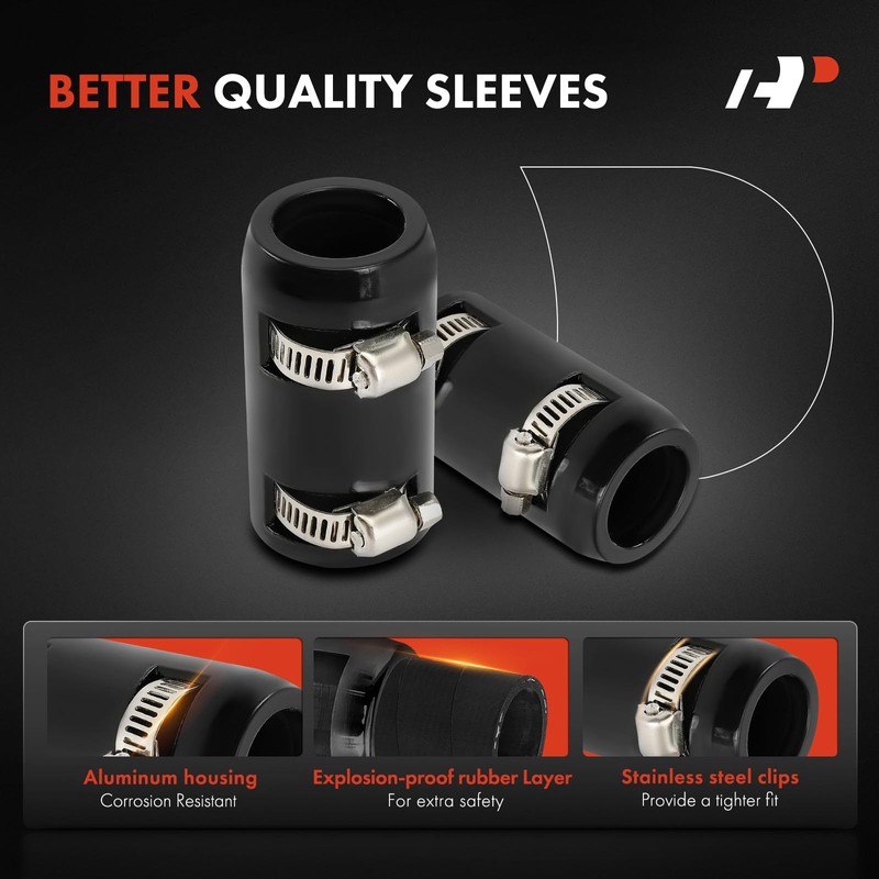 A-Premium 44" Universal Flexible Radiator Hose - Stainless Steel Water