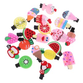 Healvian 20pcs Ice Cream Hair Clips for Girls Cute Fruit Barrettes for Boys and Girls Kawaii Hair Accessories Colorful and Fun for Everyday Use