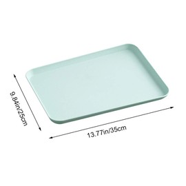 2Pcs Unbreakable Serving Tray Decorative Tray Wheat Straw, 13.7 x 9.8 in Great for Dinner Tray Tea Tray Bed Tray Bar Tray Breakfast Tray Food Tray (Green)