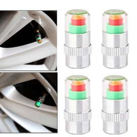 YehVeh - Paquete de 8 indicadores de presión de neumáticos para coche, válvula de válvula de vástago de válvula, sensor de neumáticos, detector de desinflación, 3 colores, alerta de ojos de 2.4 bares