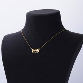 VAttract Angel Number Necklace, 18K Gold Plated Pendant Necklace, 111 222 333 444 555 666 777 888 999 Necklace for Women, Gold Jewelry Gift, 15”+3”