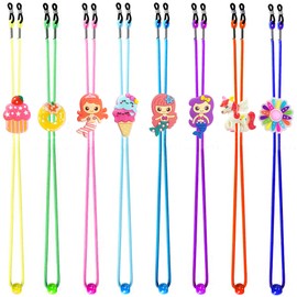 Tazimi 8 Pcs Kids Glasses Strap Mermaid Unicorn Dessert Elastic Anti-slip Eyeglass Straps Multicolor Glasses Retainer Holder Chain for Girls