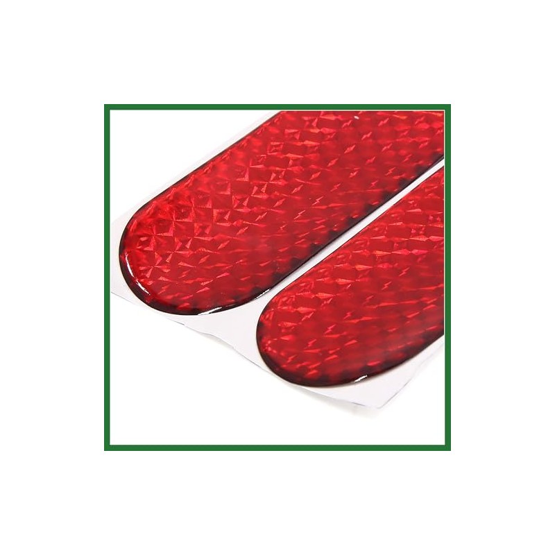 Motoforti 12cmx4cm Car Exterior Reflector Decal Reflective Sticker Red 2pcs