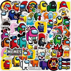 Among Stickers 50 Pieces for Laptop, Bike, Luggage, Graffiti Patches, Guitar Stickers for Skateboard, Luggage, Bicycle Bumper