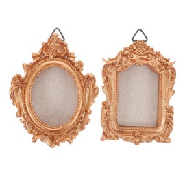 MAGICLULU 2pcs Vintage Mini Picture Frames with Hanger Fade Resistant Small Photo Holders for Wall Decor Portable Lightweight DIY Display for Party Wedding Home Decoration
