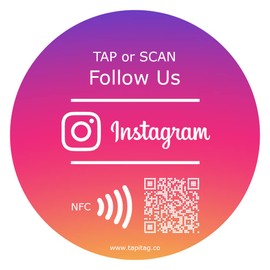 TAPiTAG Follow Us on Instagram PVC Tag NFC & QR Code 120mm