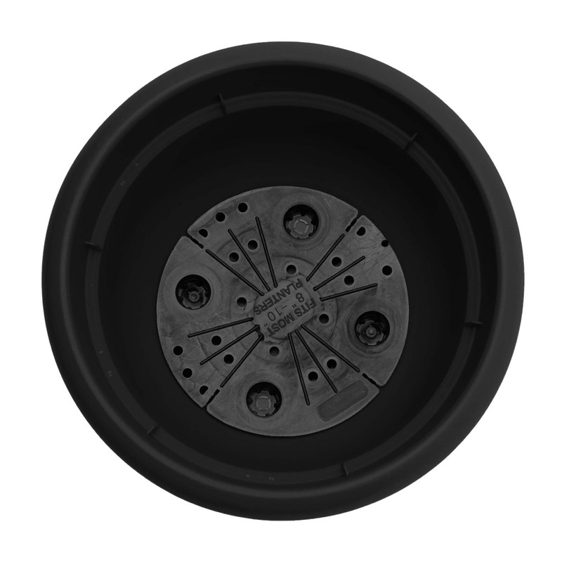 Bloem Ariana 10" Black Round Self-Watering Resin Planter Pot -