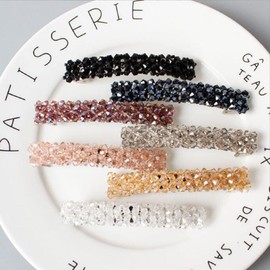 KIMUWHI 6pcs Shiny Crystal Spring Hair Clip Barrettes Hairpin Hair Accessories For Women And Girl