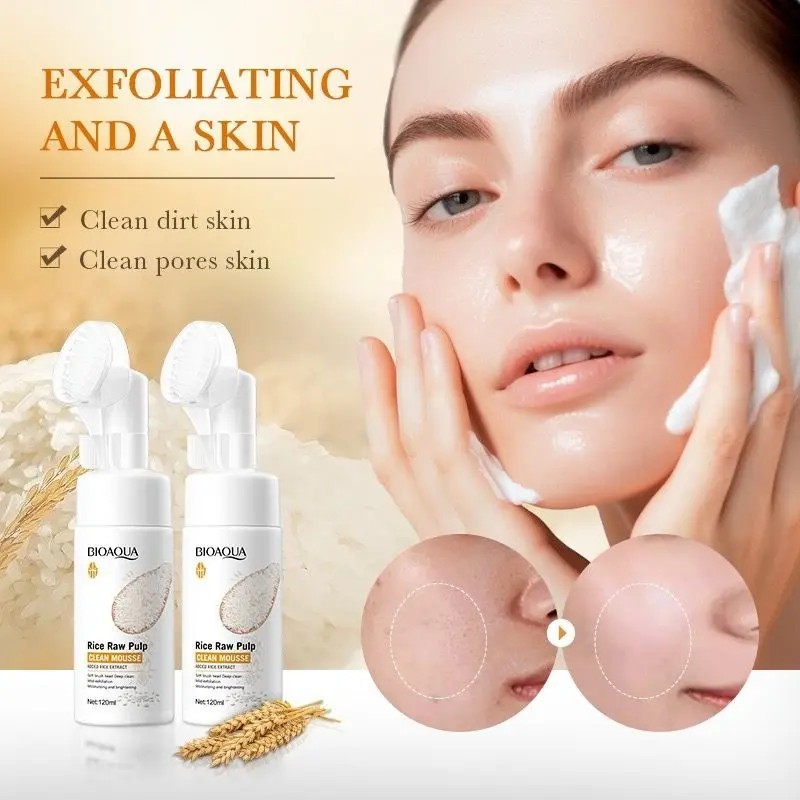 Bioaqua Limpiador Facial Espuma Hidratante y Exfoliante, Piel Normal