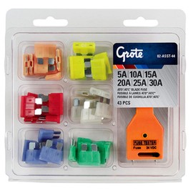 Grote 82-ASST-44 ATC Blade Style Standard Fuses - 42 Piece Assortment with Tester