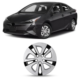 Winjet 1PC Replacement 15" Wheel Rim Cover Hubcaps OEM Style for 2016-2022 Toyota Prius/Prime & 2020-2024 Corolla Hybrid Replacement Snap On Hub Cap - 15 Inch 1pc (Silver Lacquer & Black Lacquer)