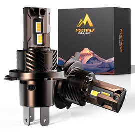 MUEYNIUK Upgraded H4/HB2/9003 Light Bulbs Combo, 32000 LM Super Bright 6500K Fog Bulbs with Cooling Fan, No Adapter Required, Pack of 2