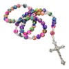TALISMAN4U Multicolor Polymer Beads Catholic Rosary Necklace First Communion Christmas