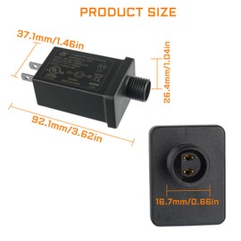 HUAREW Replacement Yard Inflatable Adapter,1.5A 12V Class 2 Power Unit,IP44 Waterproof Low Voltage Transformer US Plug for Christmas String Light Inflatable Decorations