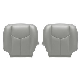 FZJDSD 2PCS Gray 922 Driver & Passenger Side Bottom Replacement Leather Seat Covers Compatible with Chevy Silverado Tahoe Suburban Avalanche Compatible with GMC Yukon Sierra 2003 2004 2005 2006 2007