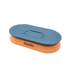 Shaineko Stylish Floating Soap Dish - Double Layer Drainage Design, Quick-Dry Soap Holder for Shower, Bathroom, or Sink - Easy to Clean, Space-Saving, Durable Soap Saver(Blue & Orange)