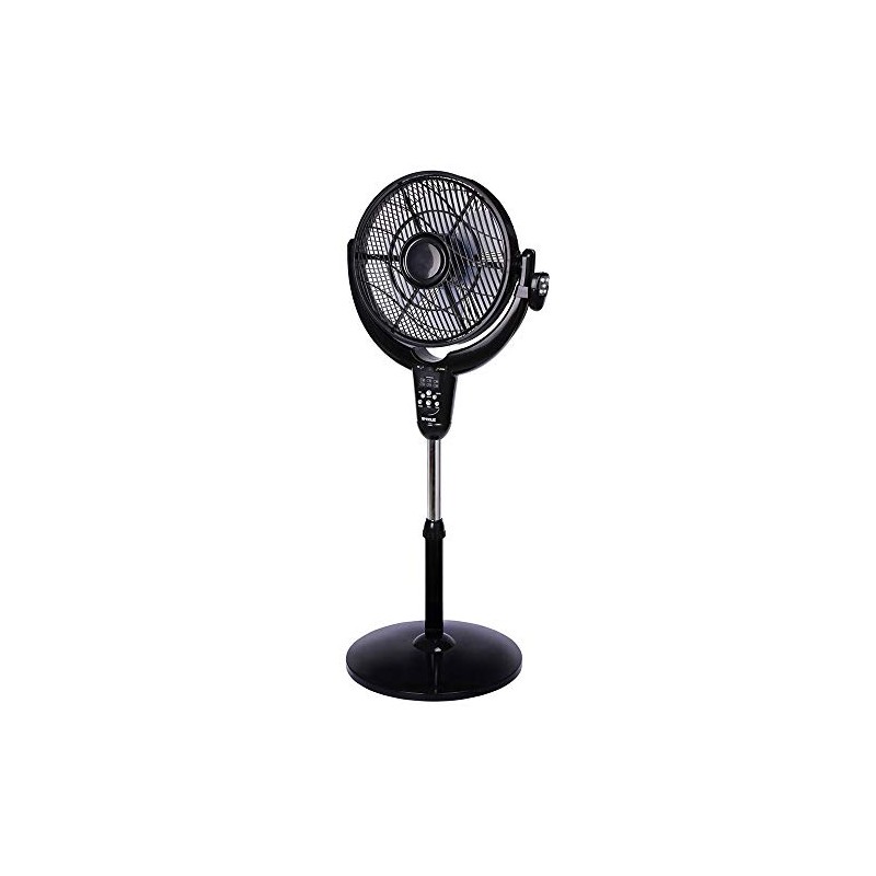 Optimus F-7508 14" Louver Rotating Oscillating Pedestal Air Circulator, Remote,