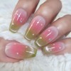 Shy Guava Handmade Nail Tip Magnetic Gradient - Short Oval
