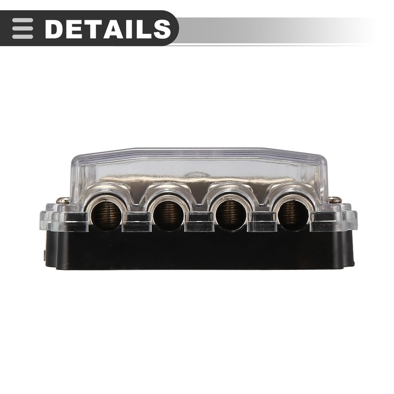Motoforti Universal Fuse Holder Distribution Block, Plastic Zinc Alloy, Black
