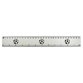 'Sports Football' 30cm (12 Inch) White Plastic Ruler (RL00021572)