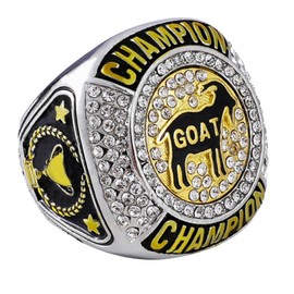 Goat Championship Rings Award Trophy Medal Greatest of All Time Gift for Tournament or League Champion Winner (just Ring, Size 10)