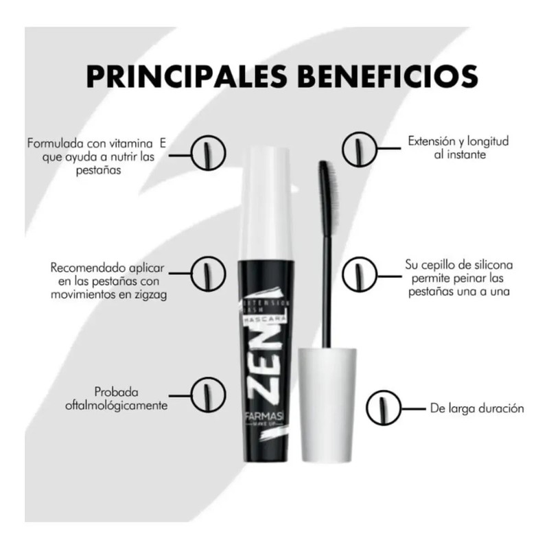 Mascara De Pestañas Zen Farmasi Con Vitamina E Rimel