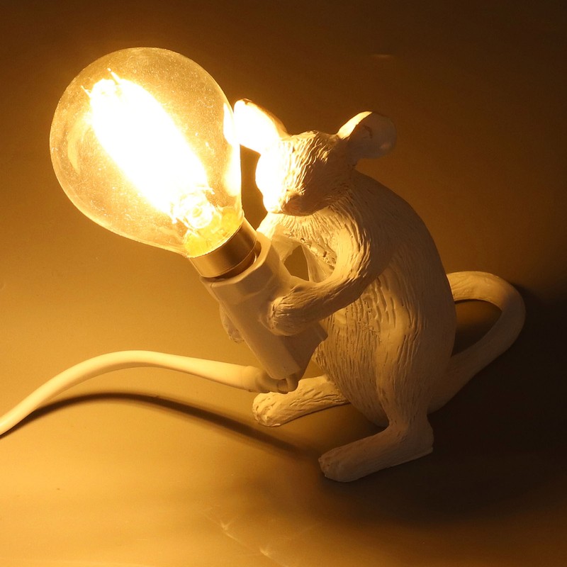 Modern Resin Mouse Lamp E12 Creative Desktop Decoration Animal Lamp