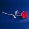 Glass Baron Red Long Stem Rose Glass Figurine