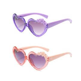 OZPYKAE Girl Heart Flower Sunglasses,Heart Shaped Cute Glasses UV 400 Protection Outdoor Girl Boy Gifts Eyewear Sunglasses