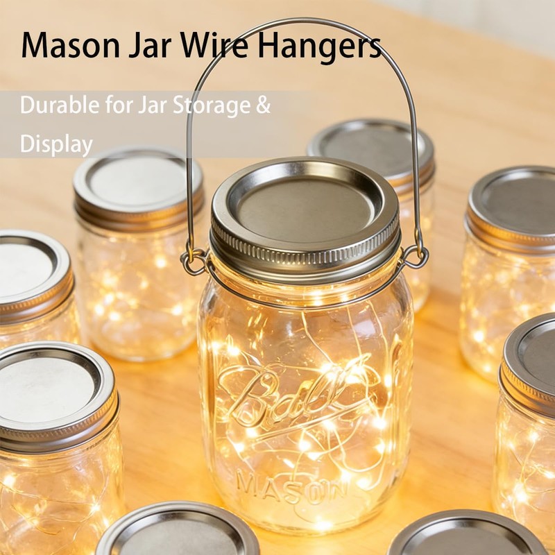 8 Pack Mason Jar Wire Hangers, Mason Jar Handle &