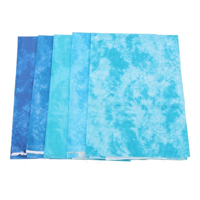 5Pcs Cotton Quilting Fabric Smudge Dyed 19.7in Long 17.7in Wide
